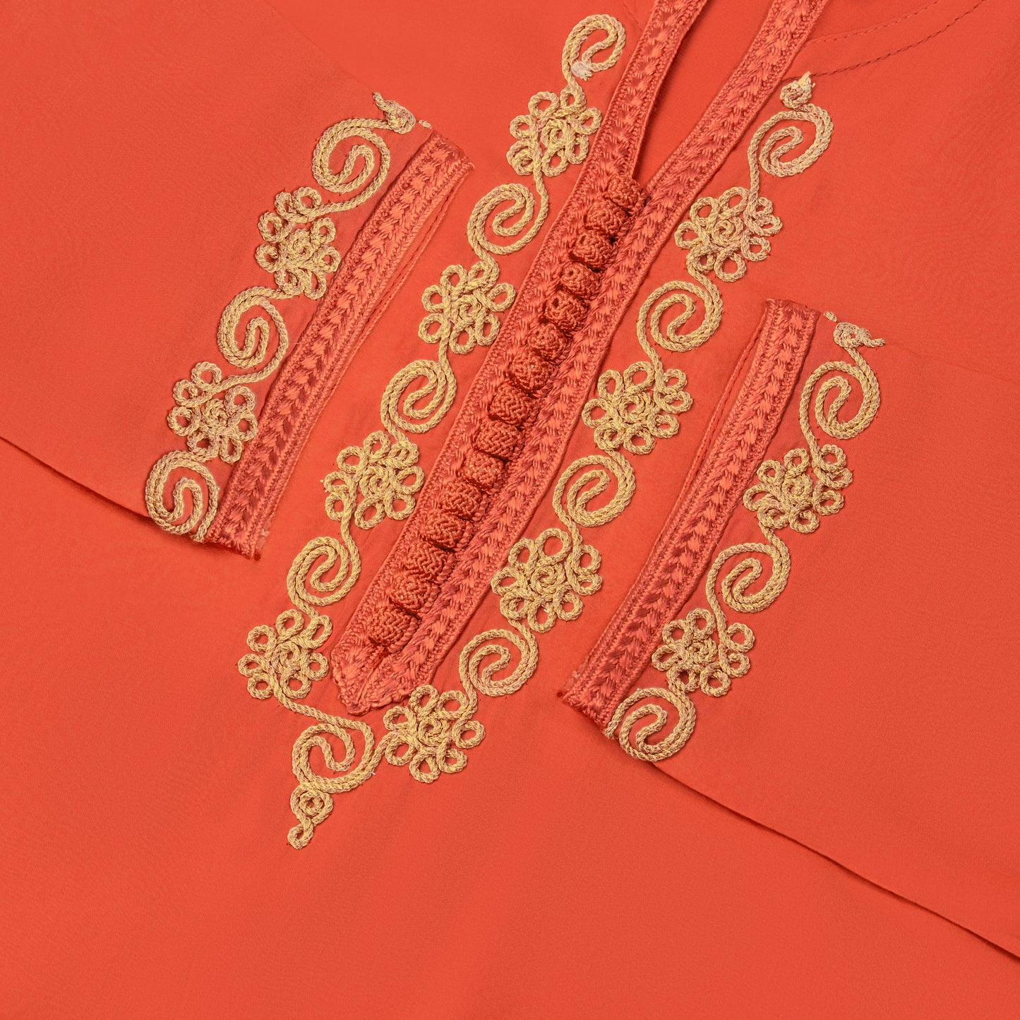 Caftan Nawal - Jellaba Orange pour fille