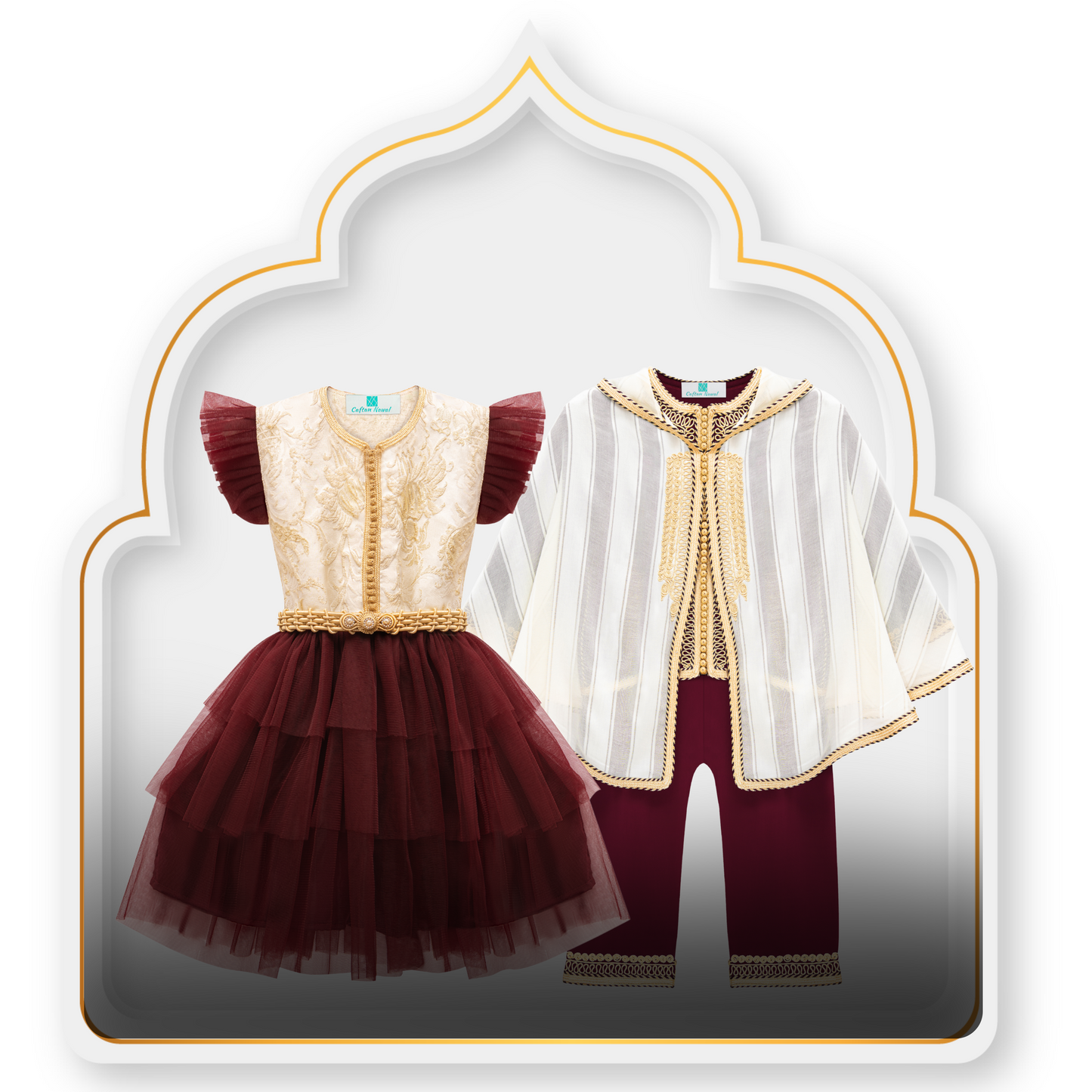 Caftan et Jabador Grenat Carmin