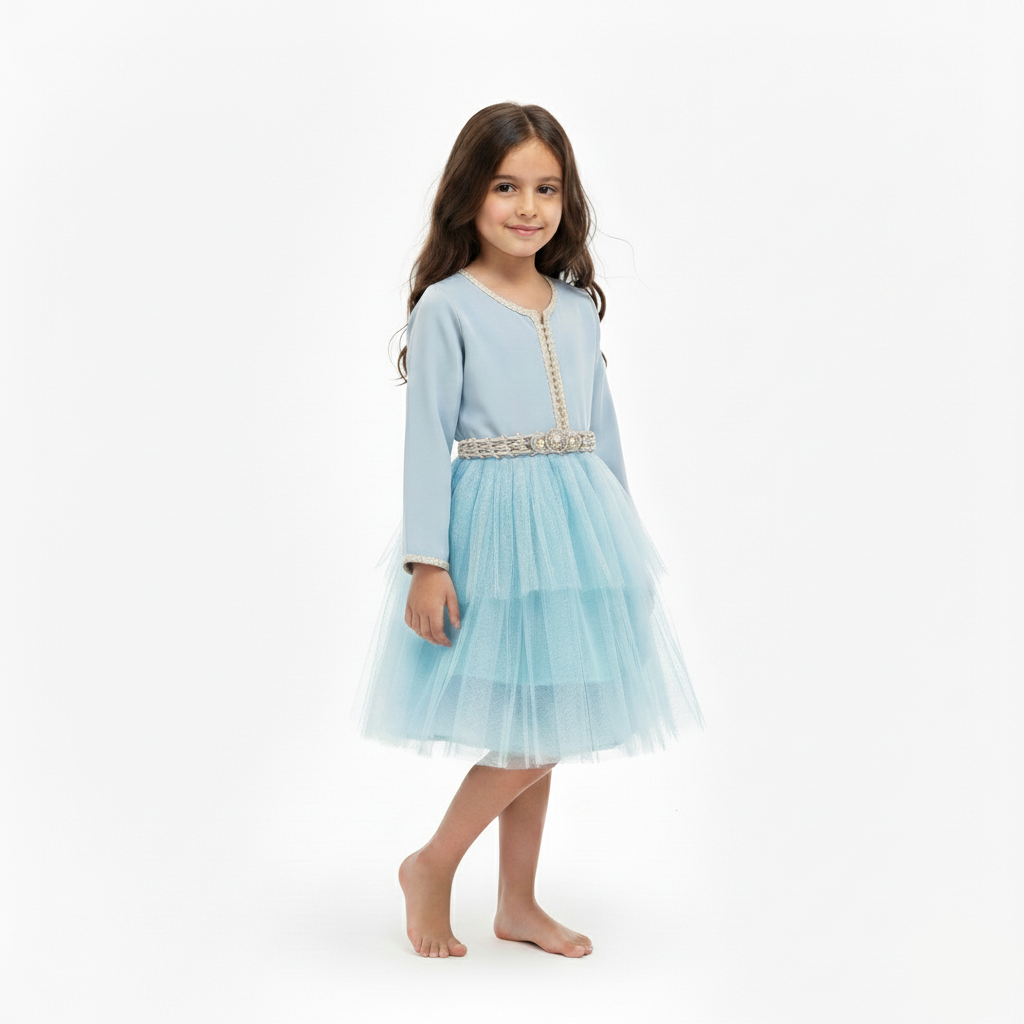 Caftan bleu pour fille de caftan nawal