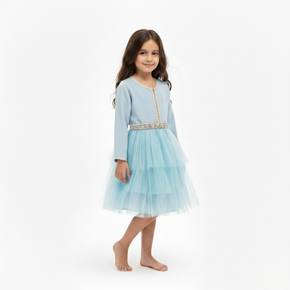 Caftan bleu pour fille de caftan nawal