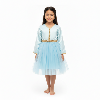 Caftan robe Bleu clair pour fille de caftan nawal