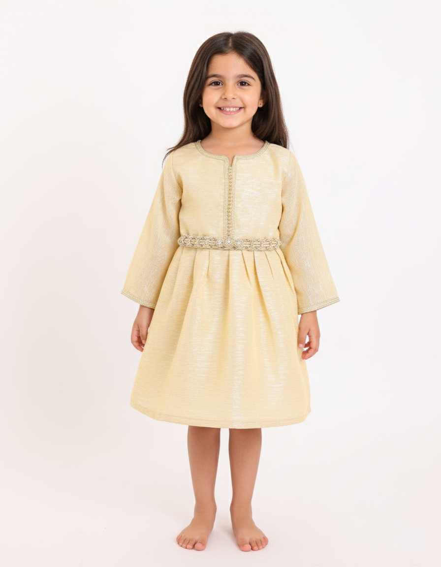 Caftan robe beige pour fille de caftan nawal