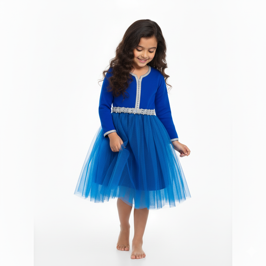 Caftan robe bleu azure pour fille de caftan Nawal