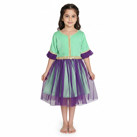 Caftan robe pervenche pour fille caftan nawal