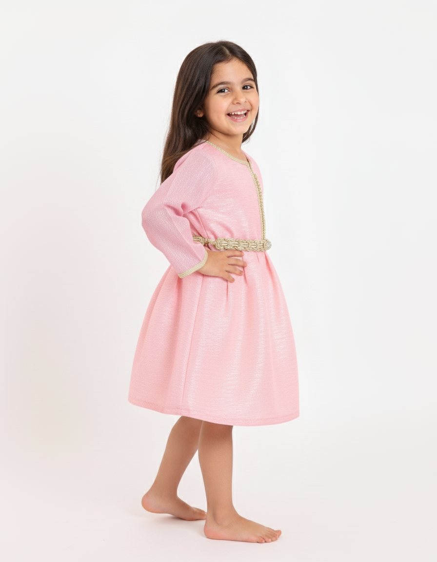 Caftan robe rose pour fille de caftan nawal