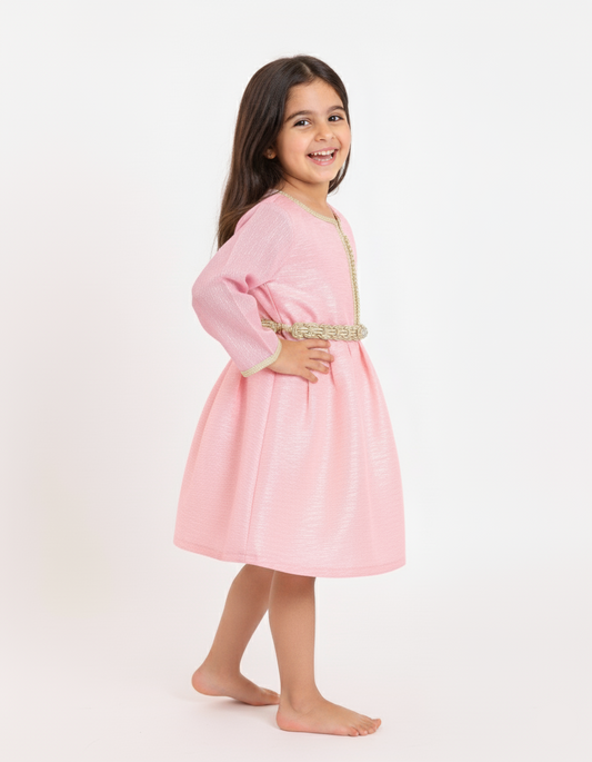 Caftan robe rose pour fille de caftan nawal
