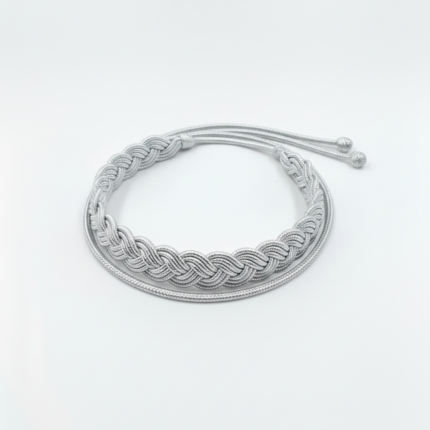 Ceinture - Tresse Argentée pour fille