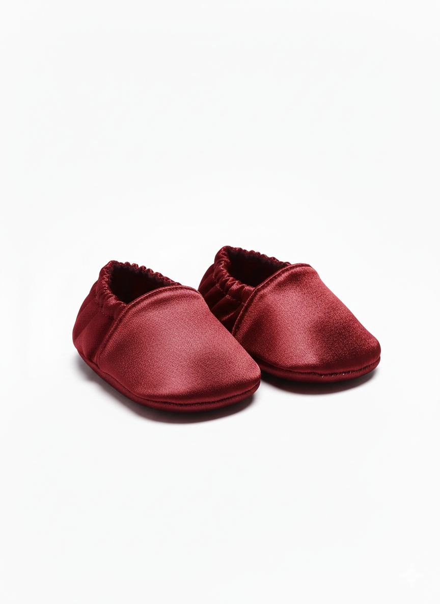Chaussons Bébé bordeaux de caftan nawal