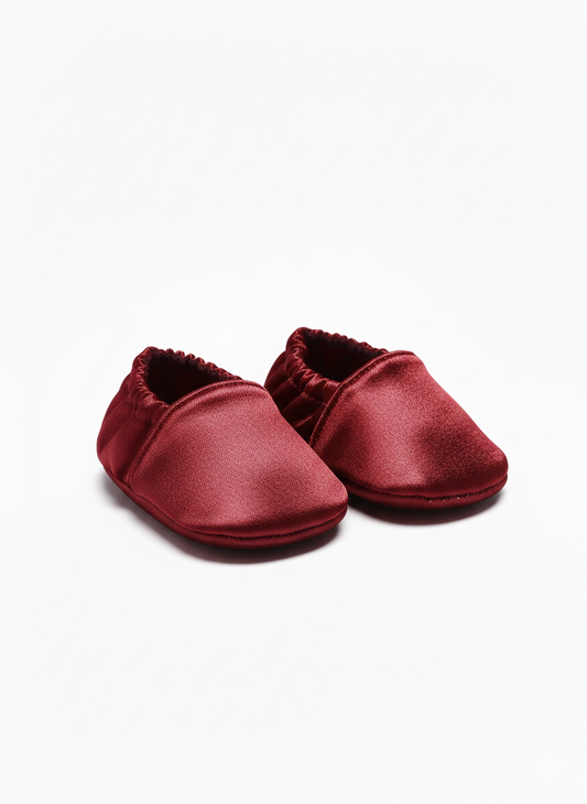 Chaussons Bébé bordeaux de caftan nawal
