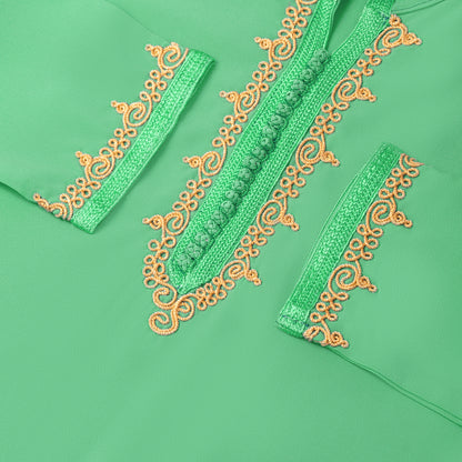 Caftan Nawal - Jellaba Vert Paris pour fille