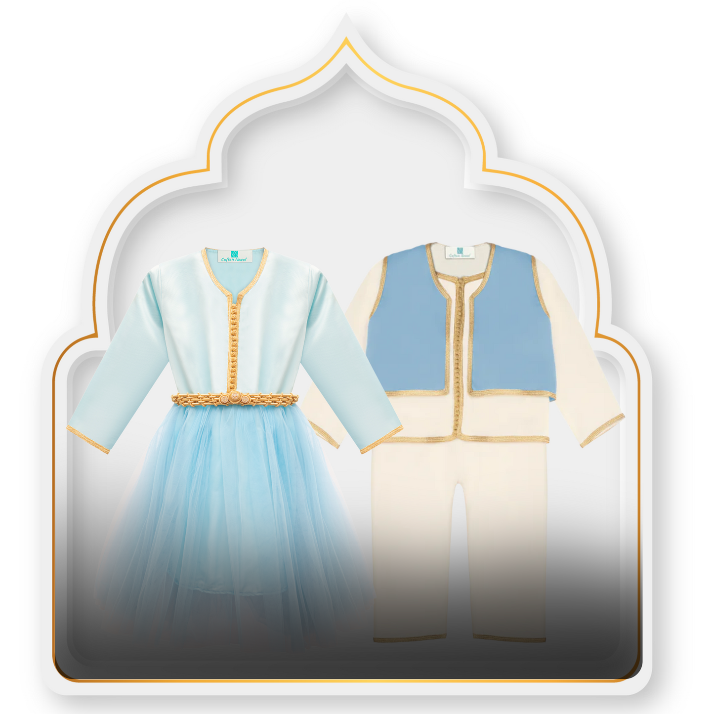 Caftan et Jabador Bleu Clair
