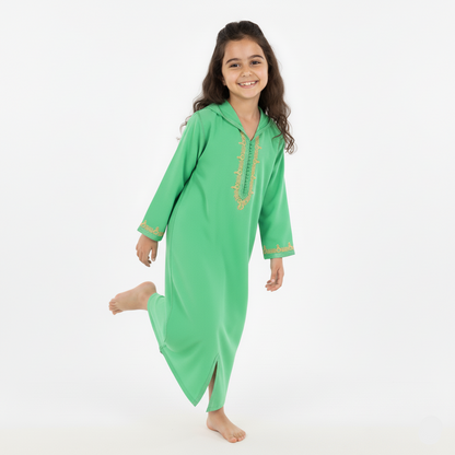 Jellaba Vert Paris pour fille