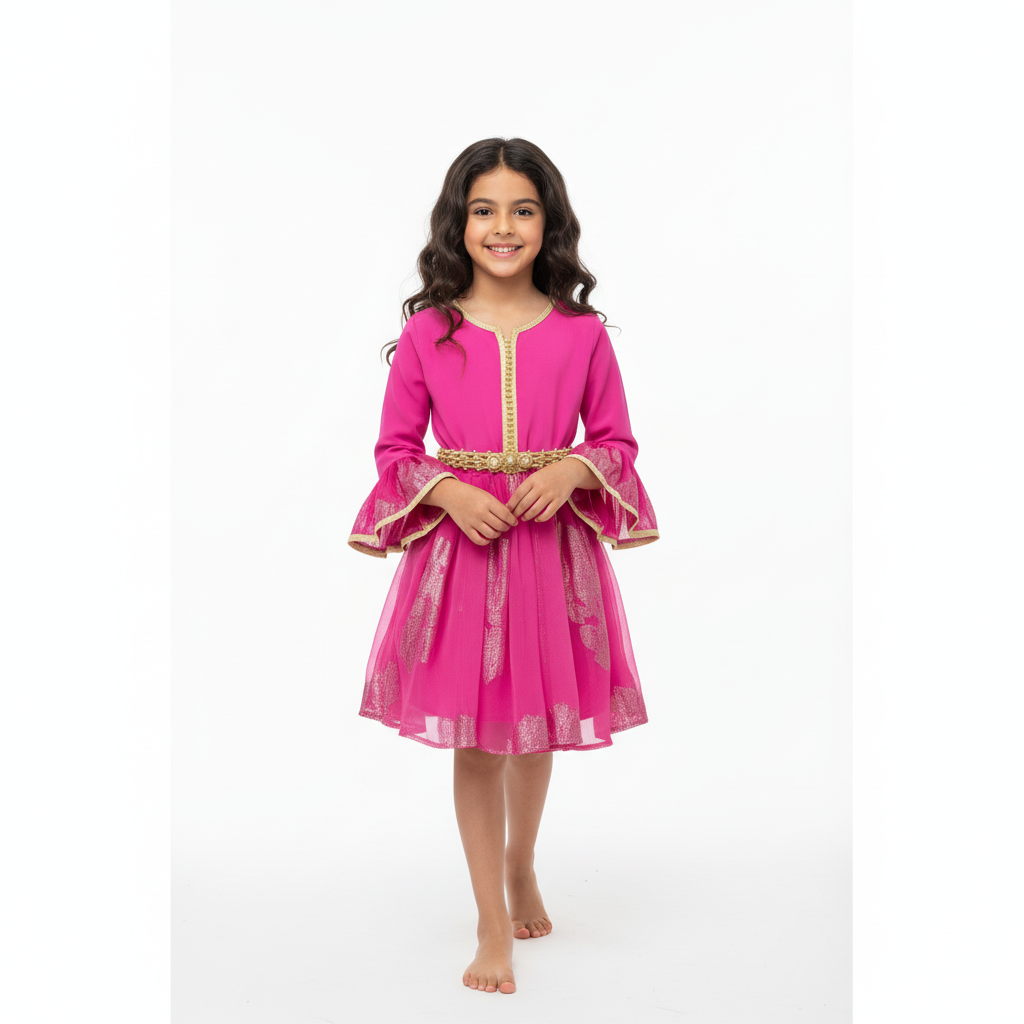 Caftan - Rose fuchsia pour fille