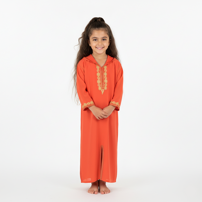 جلابة برتقالية للبنات