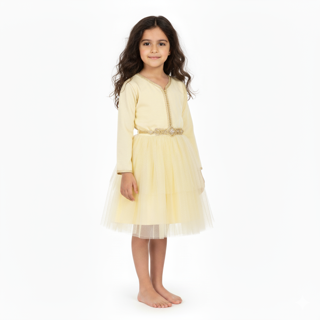 كافتان - أصفر ذرة للبنات