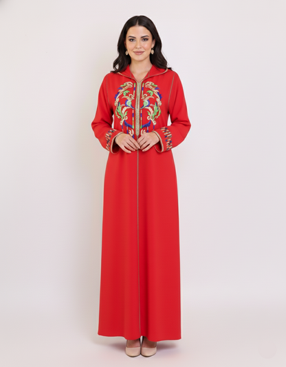 Jellaba - Rouge fraise pour femme