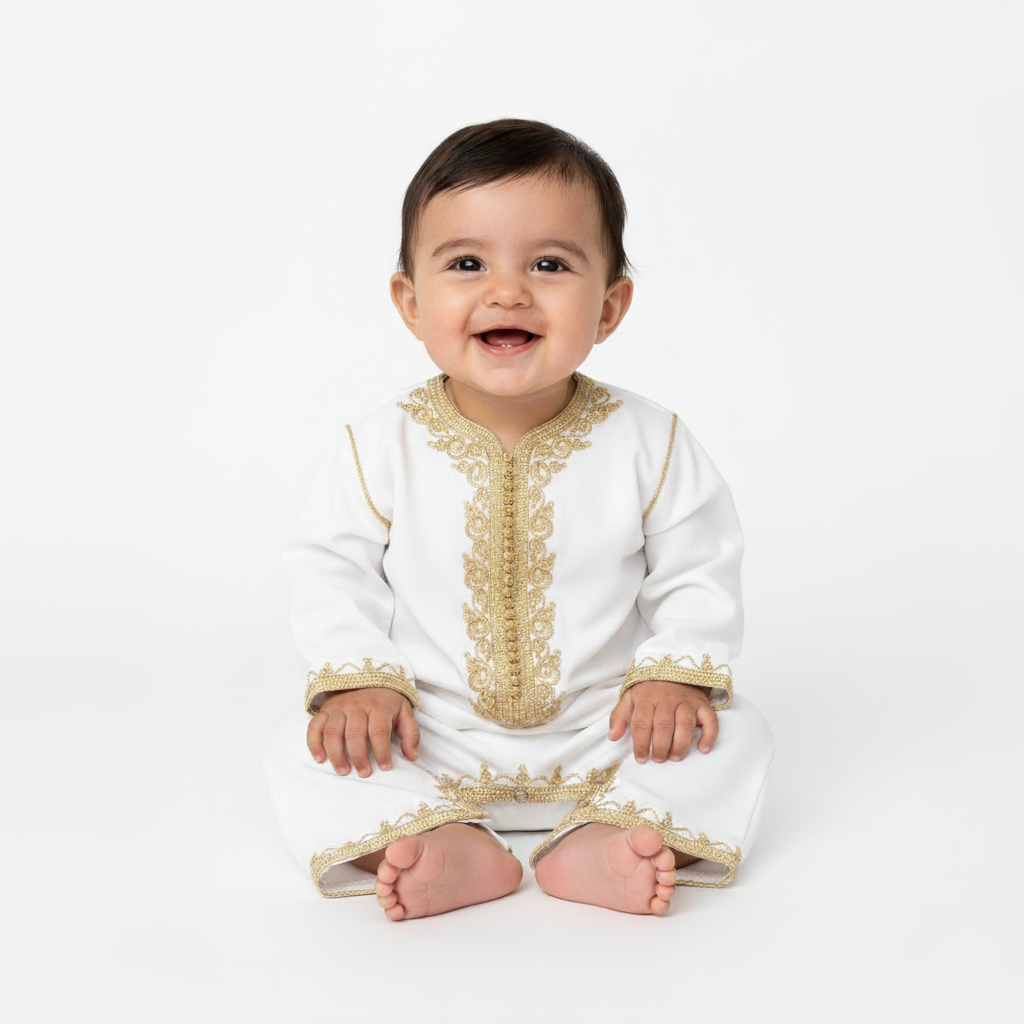 Grenouillère vert pour bébé de caftan nawal