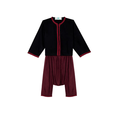 Jabador Noir bordeaux pour garçon de caftan nawal