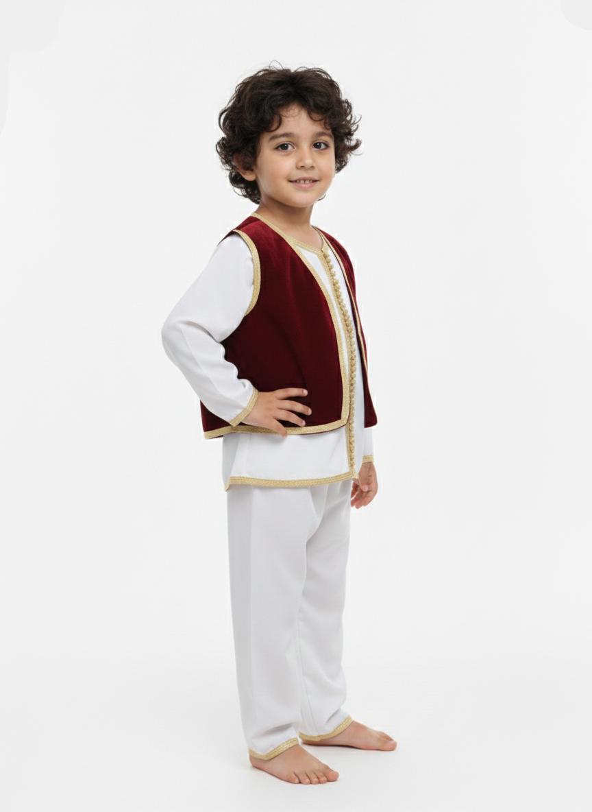 Jabador grenat pour enfant de caftan nawal