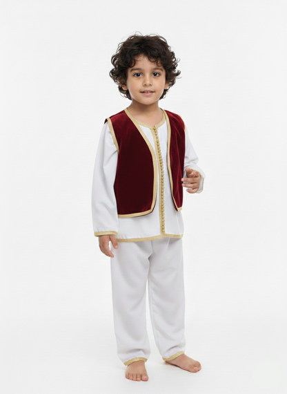 Jabador grenat pour enfant de caftan nawal
