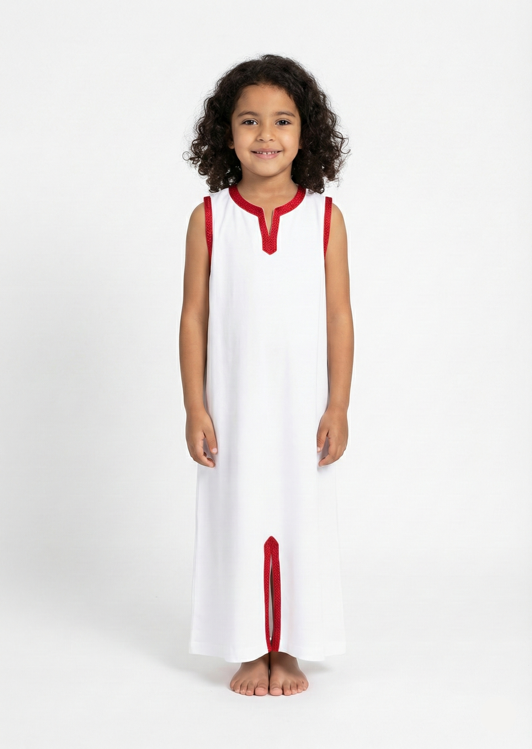Jellaba Rouge Rubis pour fille de caftan nawal