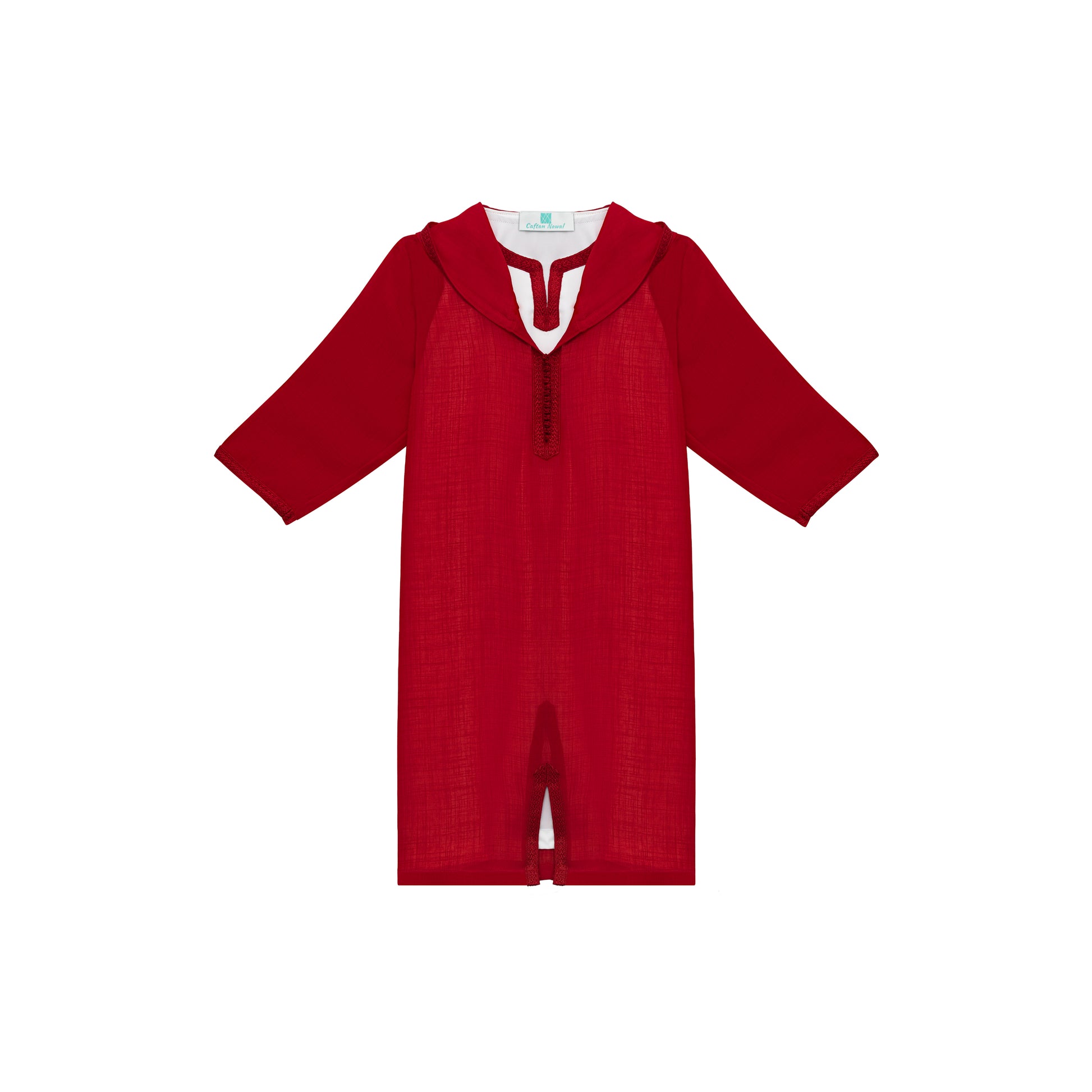 Jellaba Rouge Rubis pour fille de caftan nawal