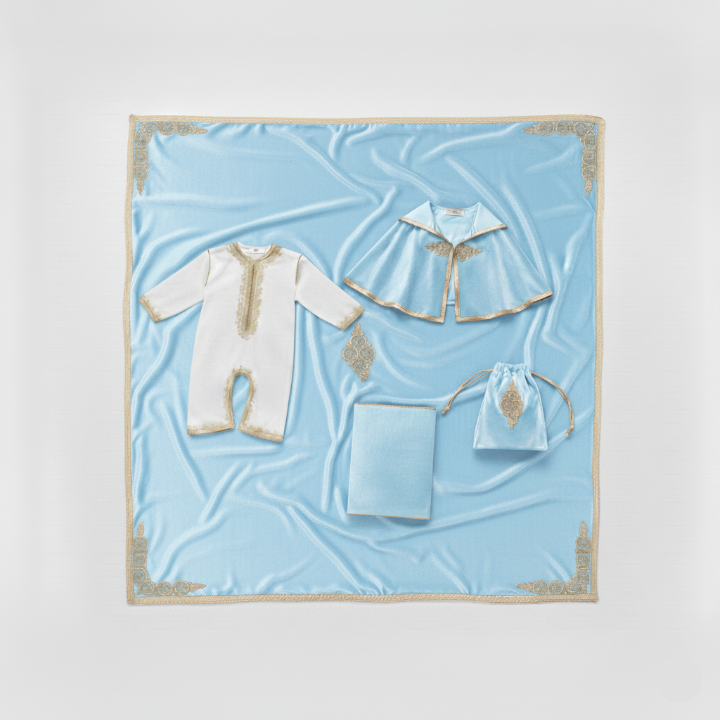 Pack pour bébé en bleu ciel de caftan nawal