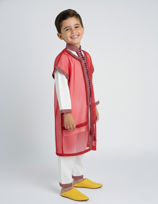 Photo jabador bordeau our garçon caftan nawal