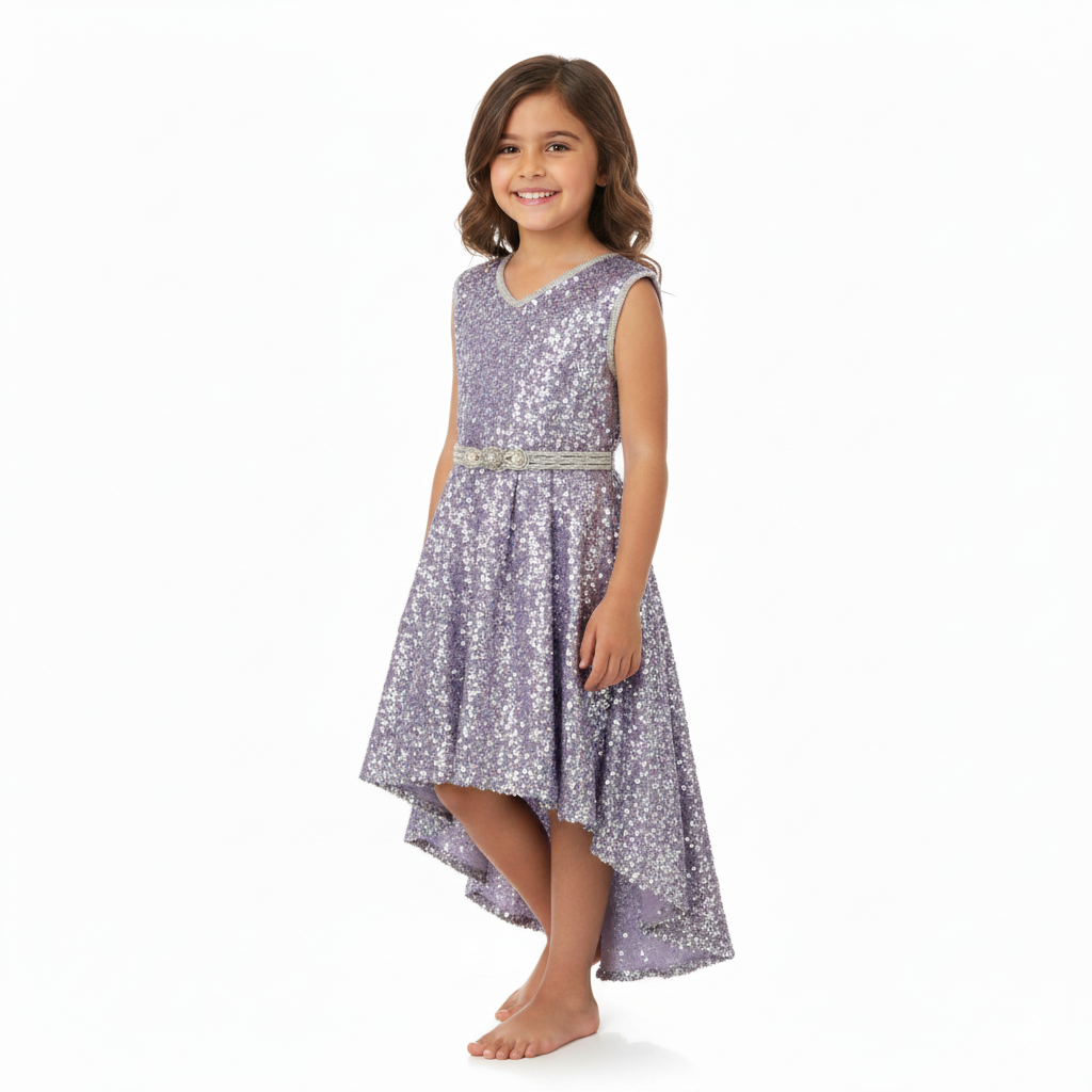 caftan robe Lavande Pailletée pour fille de caftan nawal