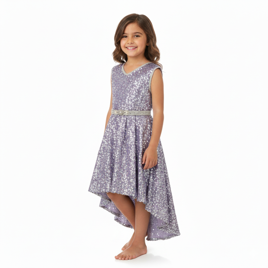 caftan robe Lavande Pailletée pour fille de caftan nawal