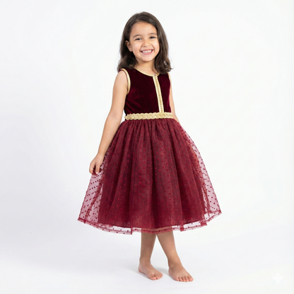 caftan robe bordeaux velours our fille de caftan nawal