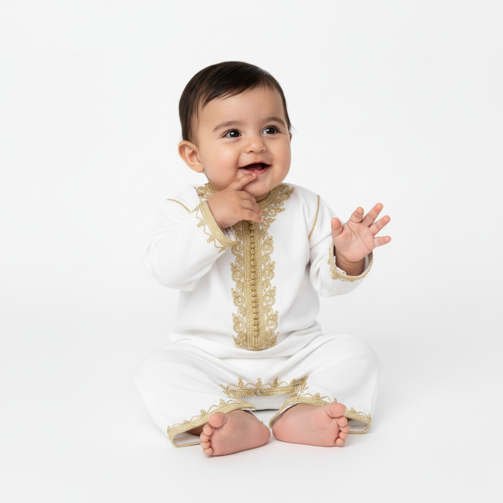 grenouillère tradionnelle pour bébé de caftan nawal