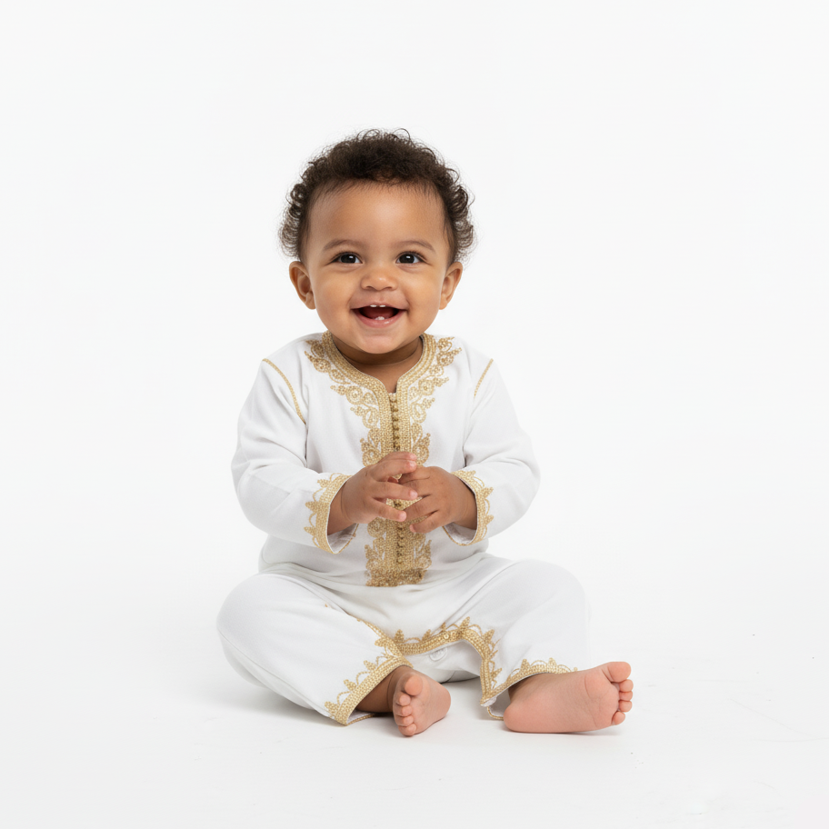 grenouillère tradionnelle bébé de caftan nawal