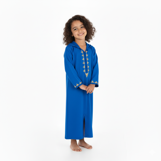 jellaba bleu pour fille de caftan nawal